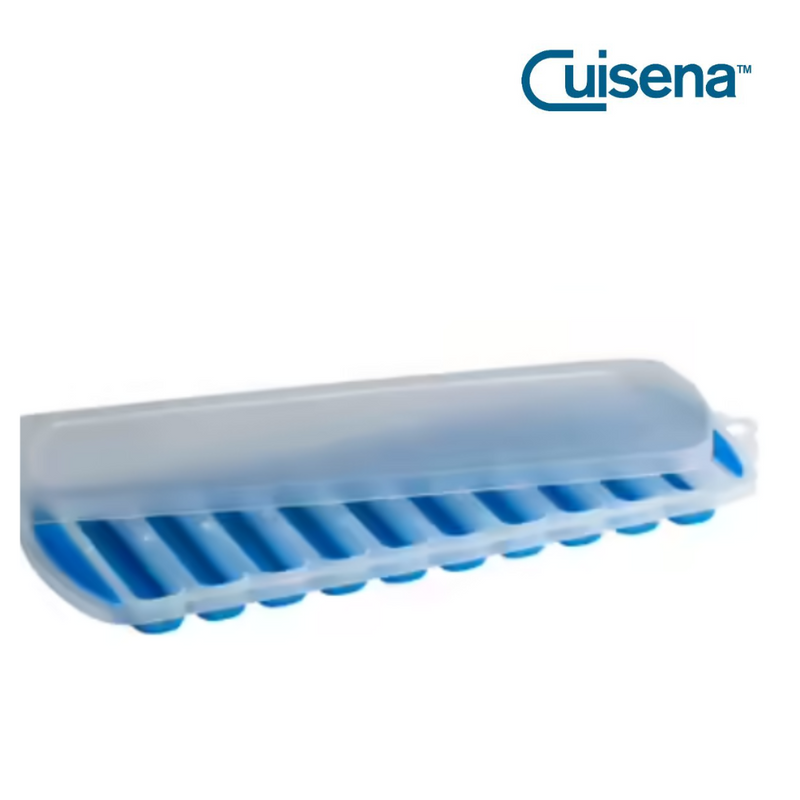 Cuisena Ice Maker Flexible Ice Stick Tray with Lid Blue