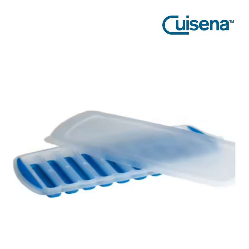 Cuisena Ice Maker Flexible Ice Stick Tray with Lid Blue