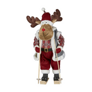 Plush Skiing Reindeer 91cmH