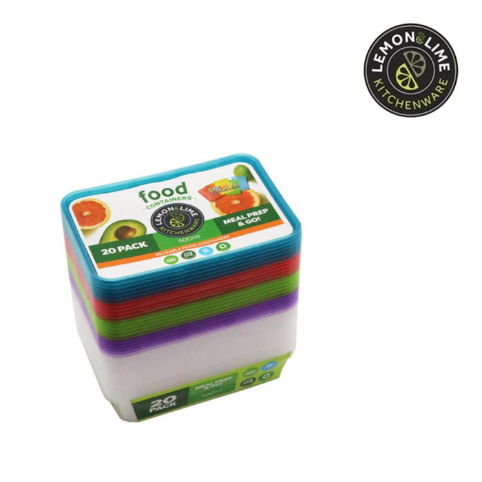 Reusable Food Containers 500ml pk 20