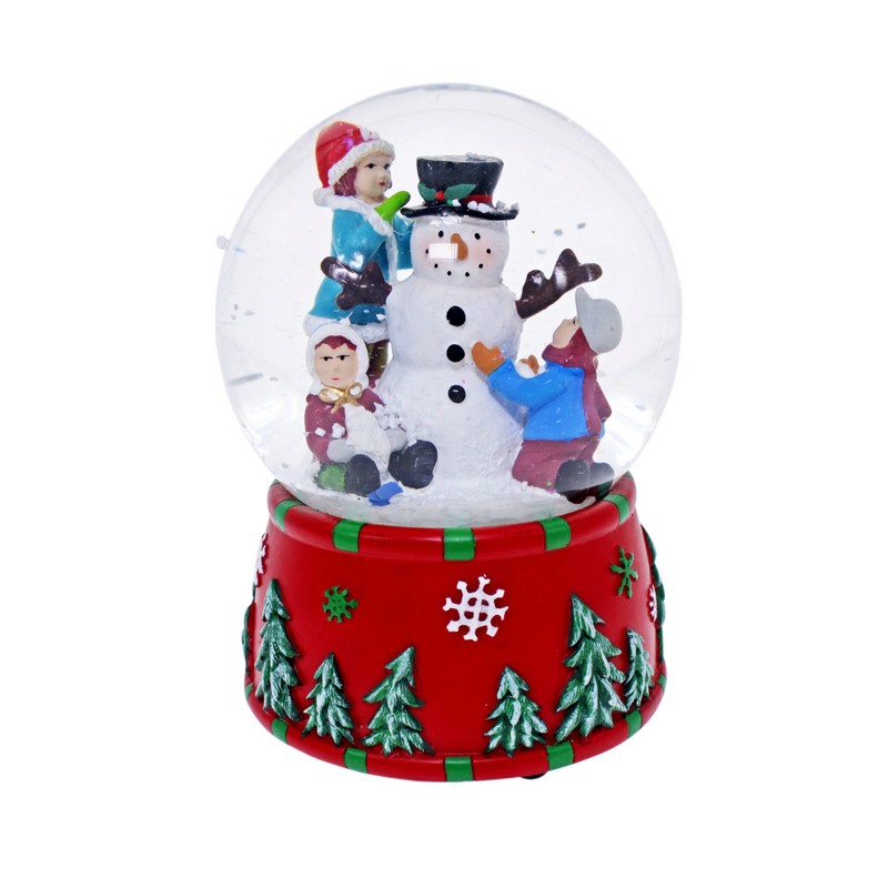 Snow Globe WB Snowman with Children Musical