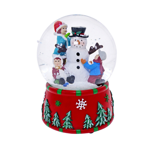 Snow Globe WB Snowman with Children Musical