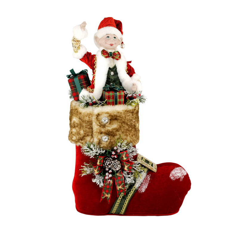 Christmas Elf Elf and Stocking 53cm