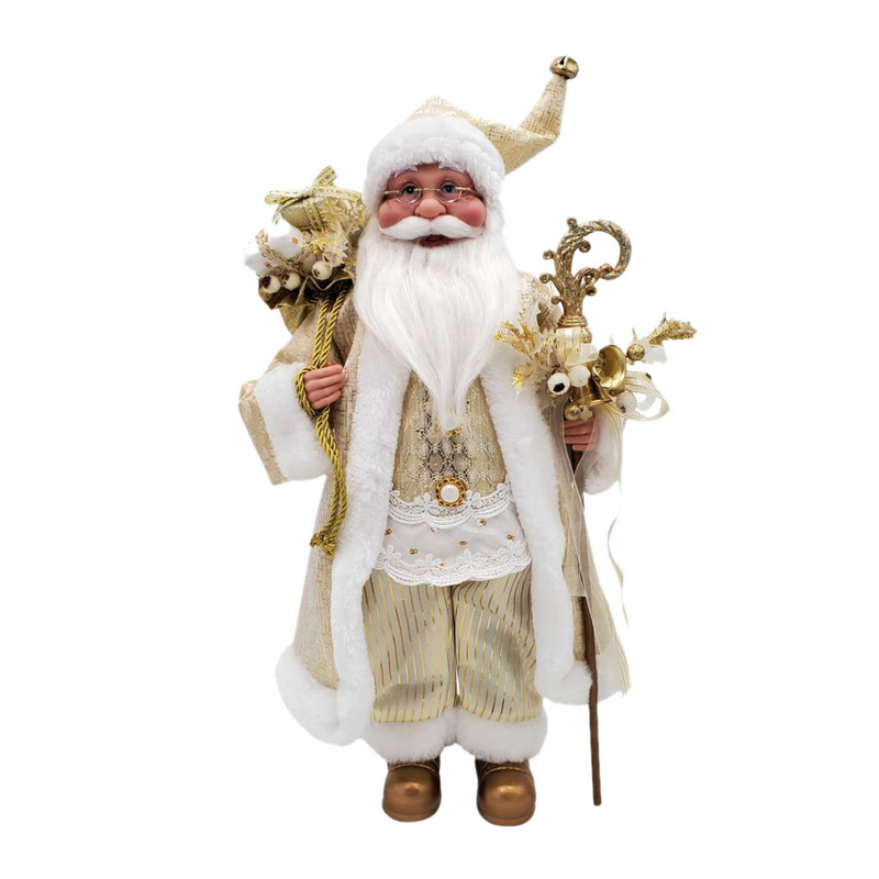 Santa Standing Santa Musical Moving Gold 45cm