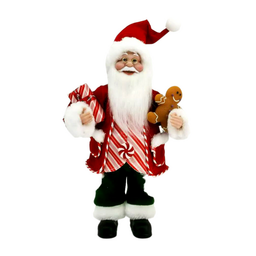 Standing Santa Candy Cane 30cm