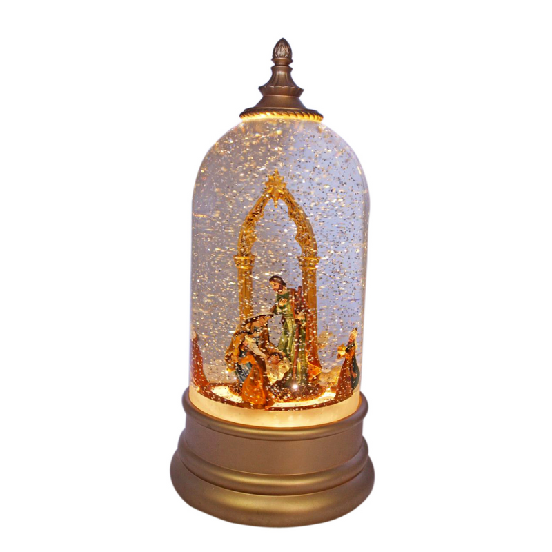 LED Motion Dome Nativity Gold