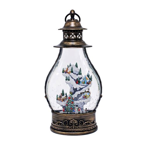 Oval Lantern Snowman Village Large