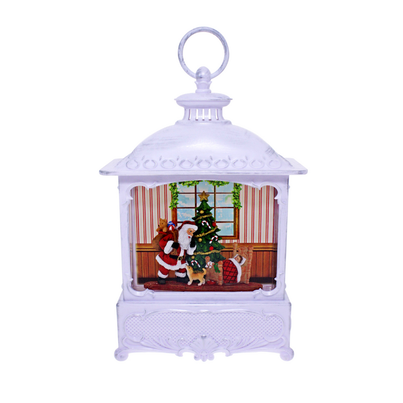 Santa Sleep Lantern Rectangle White