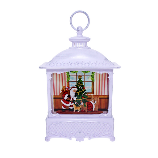 Santa Sleep Lantern Rectangle White