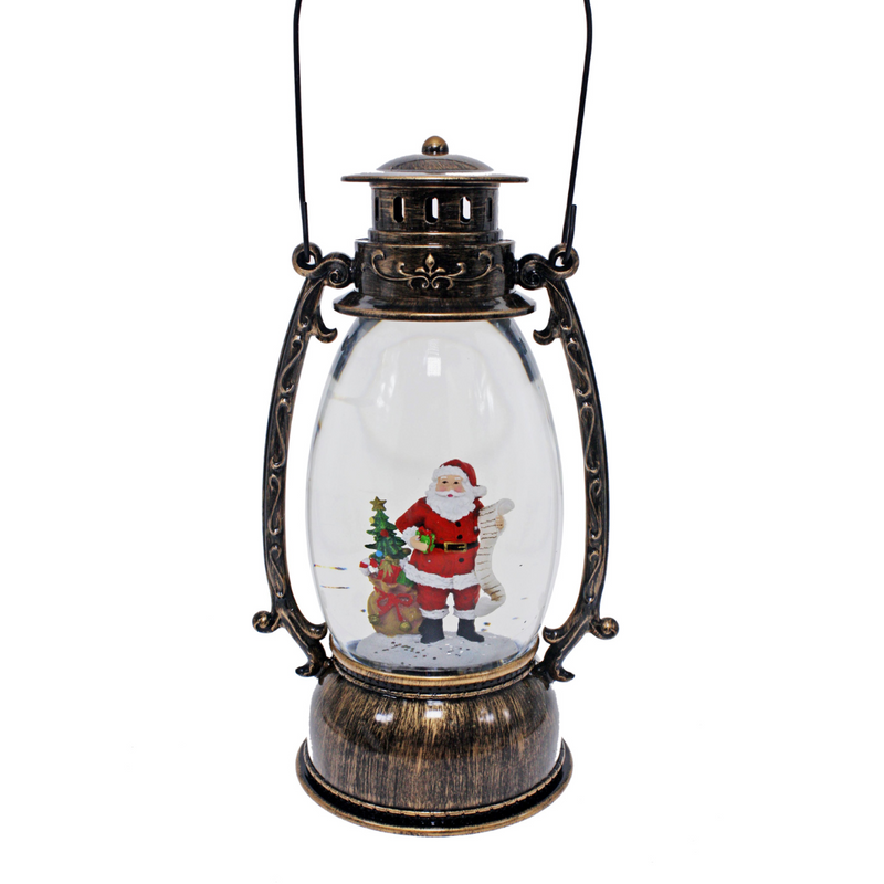 Santa List Lantern Brass Oval