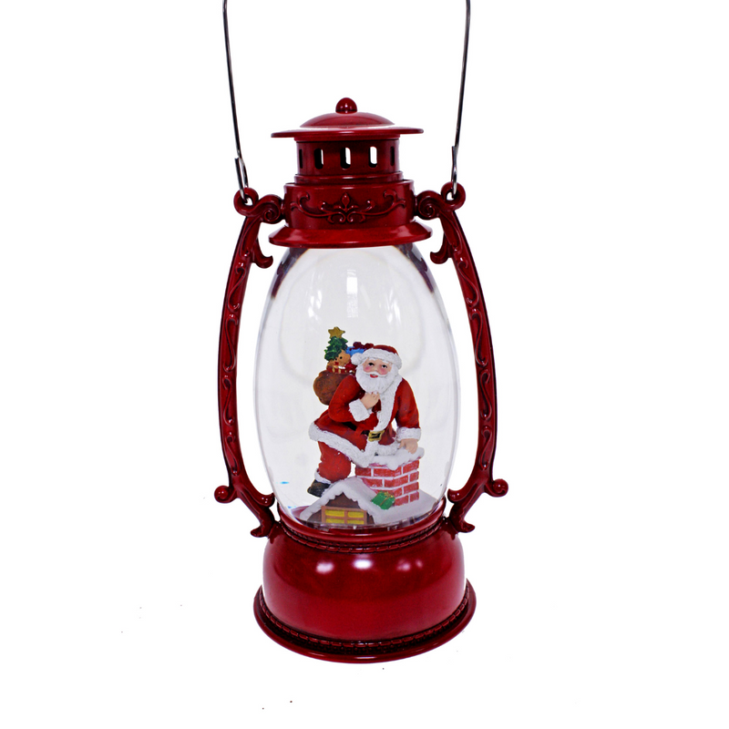 Santa Chimney Lantern Red Oval