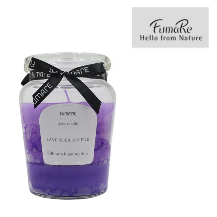 Glass Candle Fumare 450G D8.5Cmxd11Cmx15Cmh Purple/ Lavender & Herb