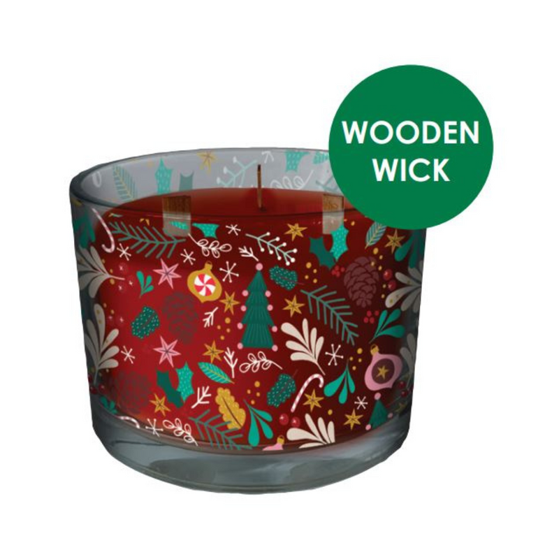 Frosted Glass Scented Candle Red