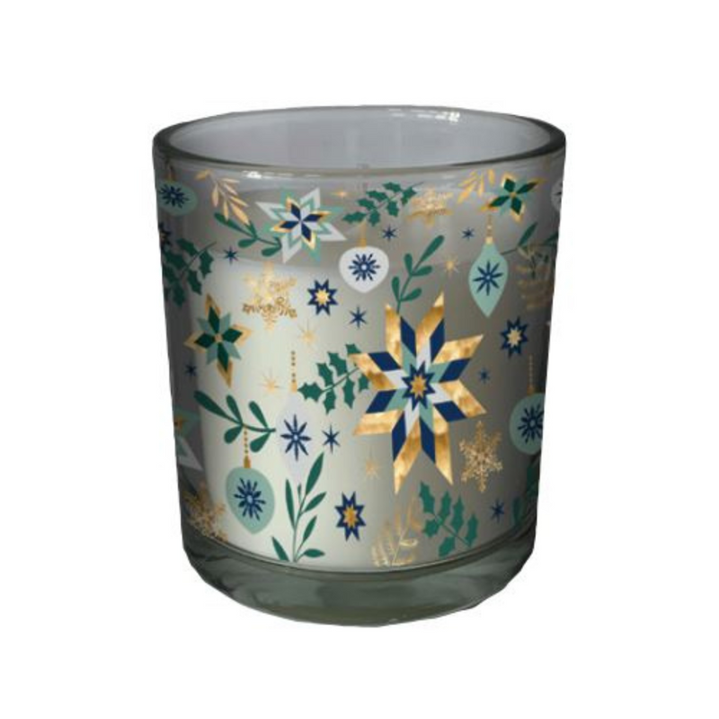 Clear Glass Decal Candle Star