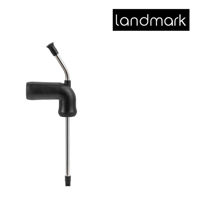 A black Turbo Tube beer dispenser with a metallic body and a tap at the top.