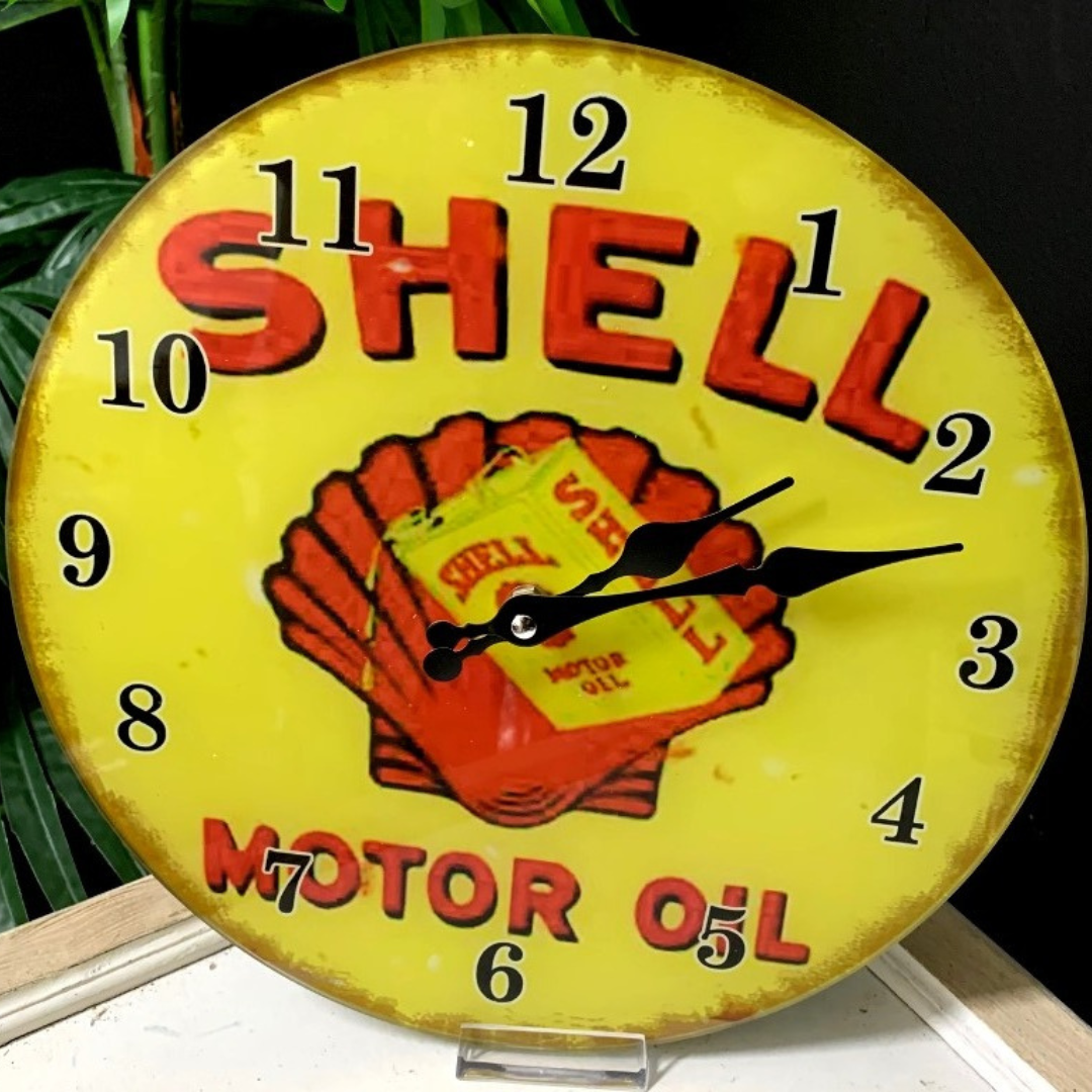 Shell Motor Oil Clock 30cm