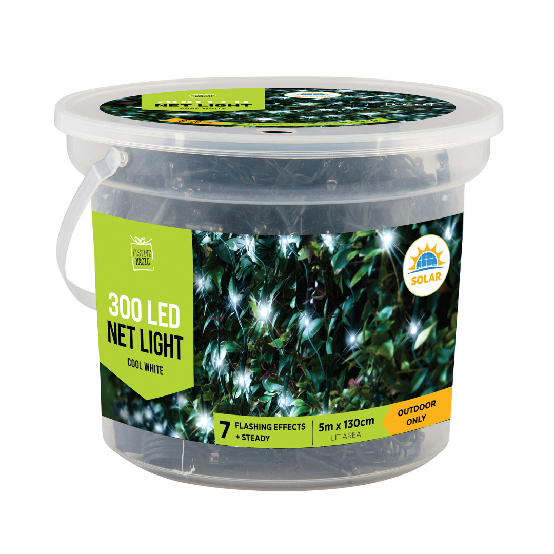 Solar Net Lights Cool White 300L — Ronis