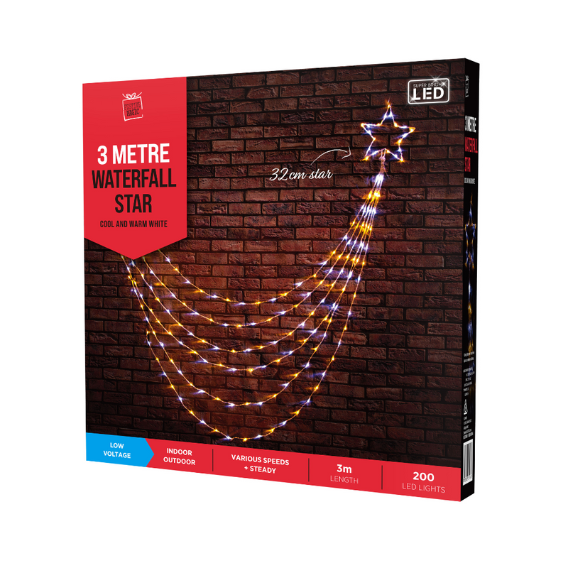 Christmas Light™ LED Waterfall Star 3m 200L
