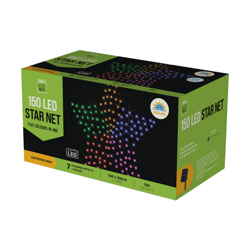Ronis 150 LED Solar Star Net Rainbow