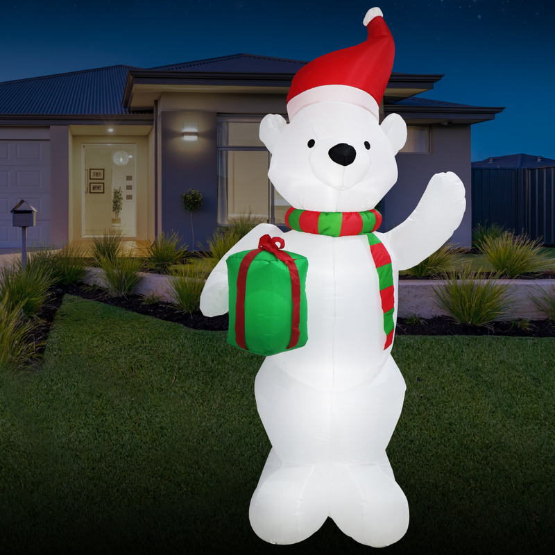 Polar Bear with Present Inflatable Airpower 240cm