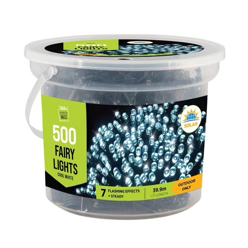 Solar LED Fairy Lights 500 Cool White