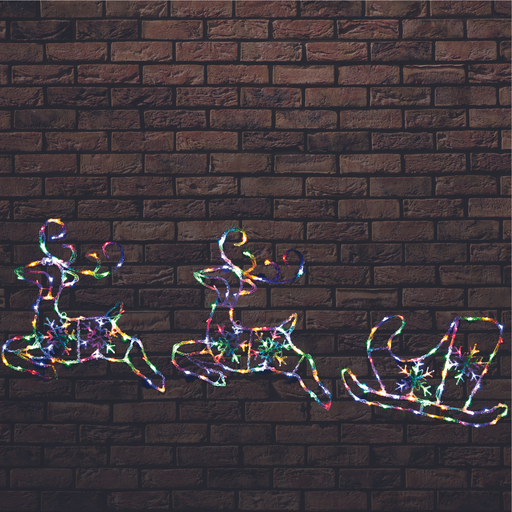 Sleigh Deers Flash LED Acrylic Multicoloured