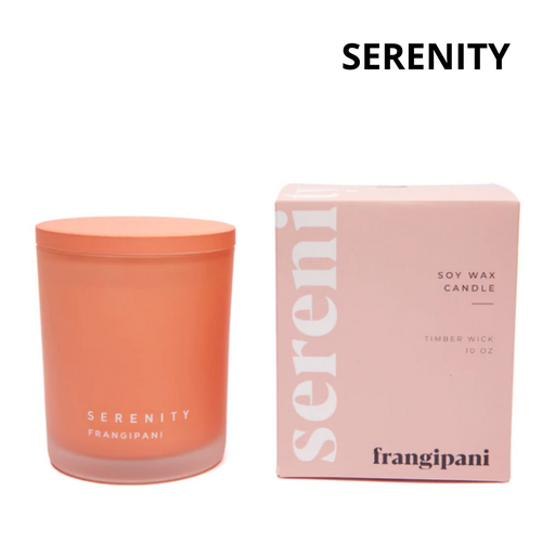 Serenity Candle Core 10Oz Glass-Frangipani