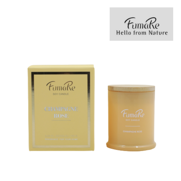 Fumare Scented Glass Class Candle With Nature Bamboo Lid( Soy Wax) Scent:Orange Champagne Rose D6.6X7.4Cmh 8Cmh 1Set+Color Box