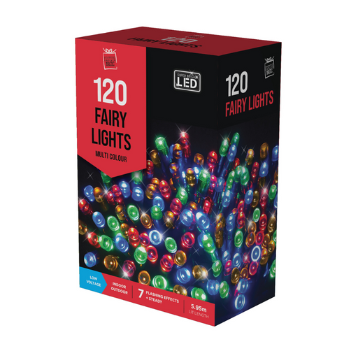 Fairy Lights Flashing LED Muticoloured 120 Lights