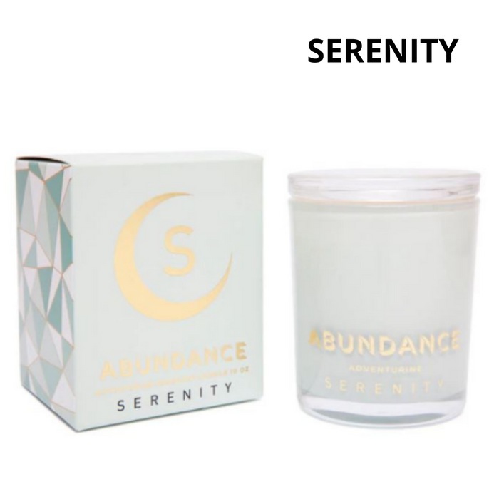 Serenity Crystal Abundance Adventurine Crystal 10oz Candle glass