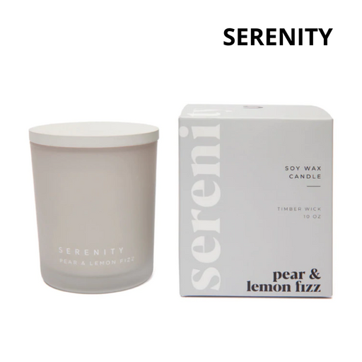 Serenity Scented Candle Pear Lemon Fizz Coloured Frost Candle 283g