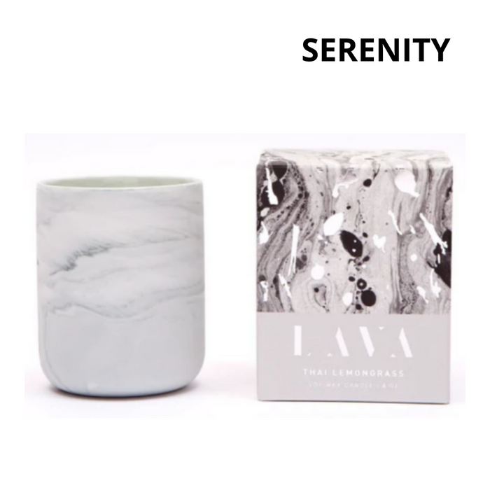 Serenity Lava Marble Mini Jar 130g - Thai Lemongrass