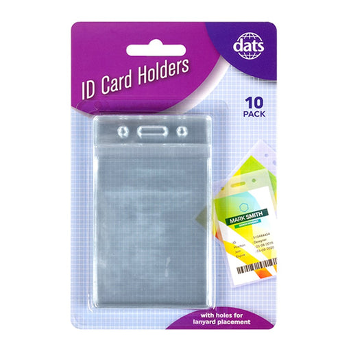 Clear soft vertical ID card holders 10 pack size 63x105mm for staff passes and badges