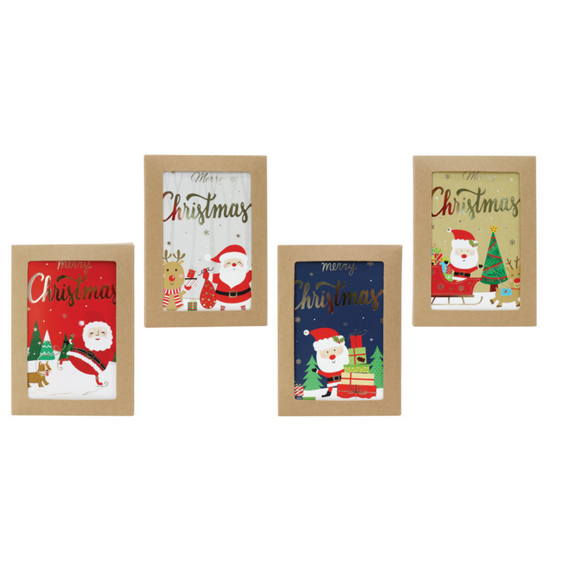 Ronis Cards Santa Foil 10pk Assorted