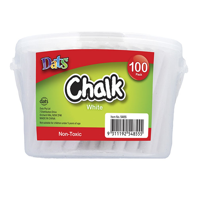 White chalk 100 pack in bucket for classroom blackboard chalkboard writing and menus