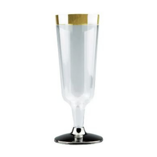 Ronis Champagne Glass With Gold Rim Clear Base 150ml