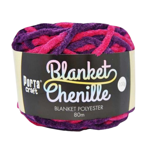 Ronis Chenille Blanket Yarn 100g 80m Multi Magenta