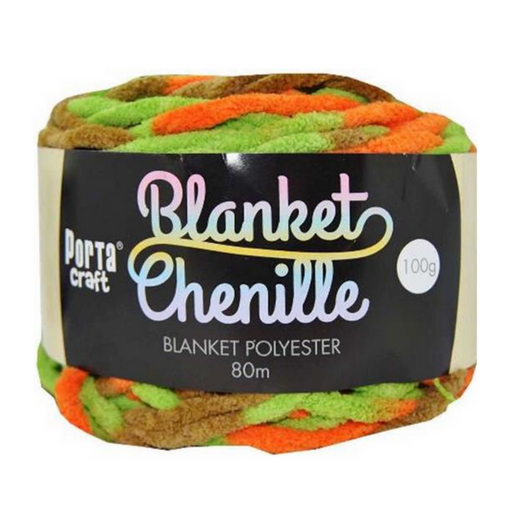 Ronis Chenille Blanket Yarn 100g 80m Multi Peas and Carrots