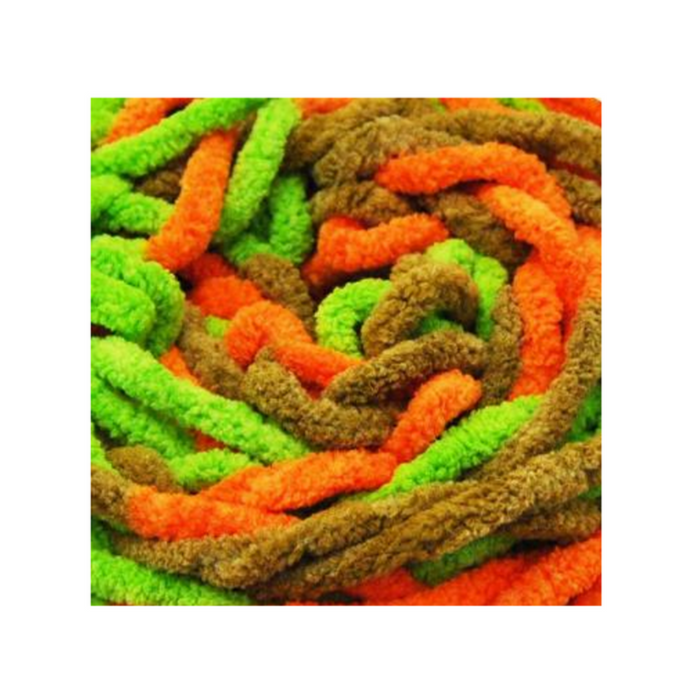 Ronis Chenille Blanket Yarn 100g 80m Multi Peas and Carrots
