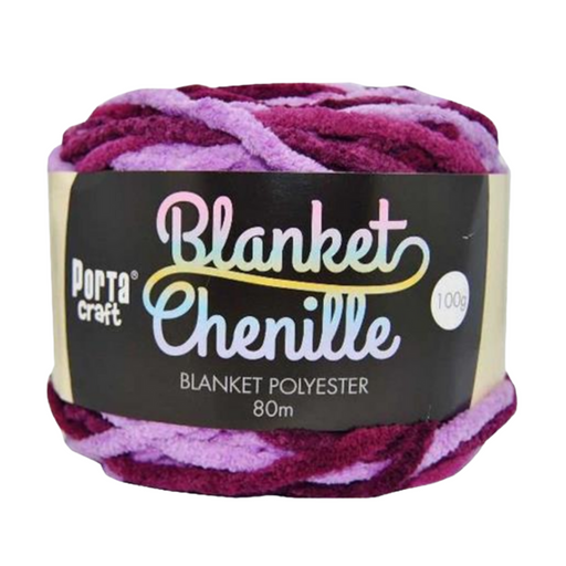 Ronis Chenille Blanket Yarn 100g 80m Multi Purple Camo