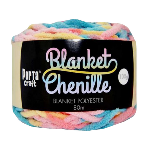 Ronis Chenille Blanket Yarn 100g 80m Multi Rainbow Paddle Pop