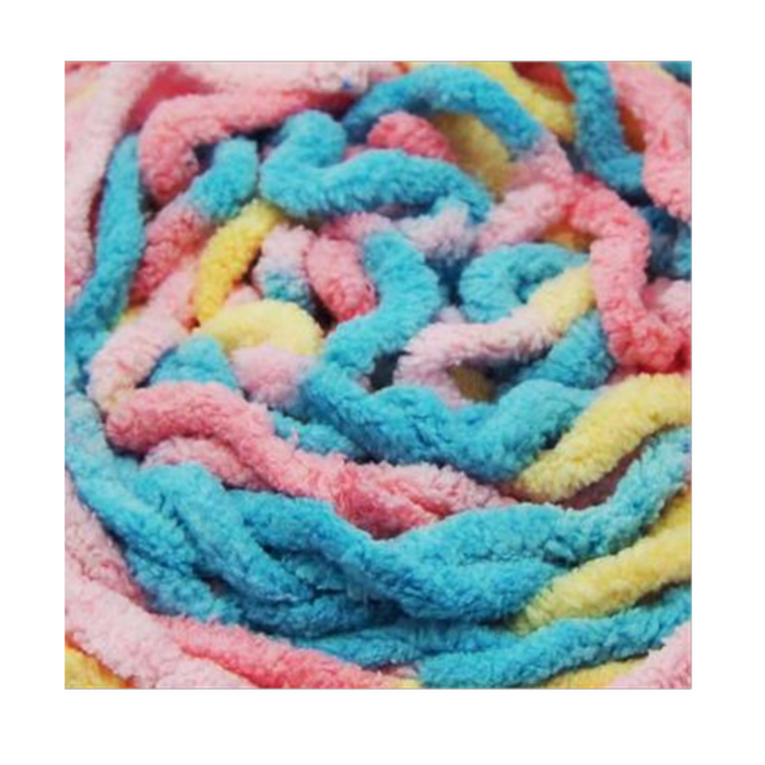 Ronis Chenille Blanket Yarn 100g 80m Multi Rainbow Paddle Pop