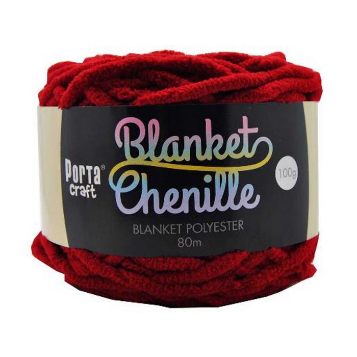 Ronis Chenille Blanket Yarn Solid 21 100g 80m Crimson