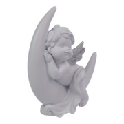 Ronis Cherub Lying on Moon with Silver Wings 9cm – thumbnail