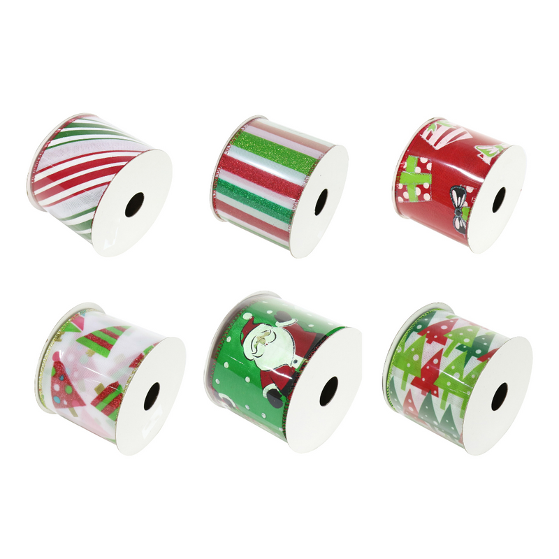 Ronis Christmas Classic Ribbon 63mmx2.7m 6 Asstd