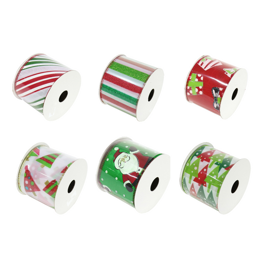 Ronis Christmas Classic Ribbon 63mmx2.7m 6 Asstd