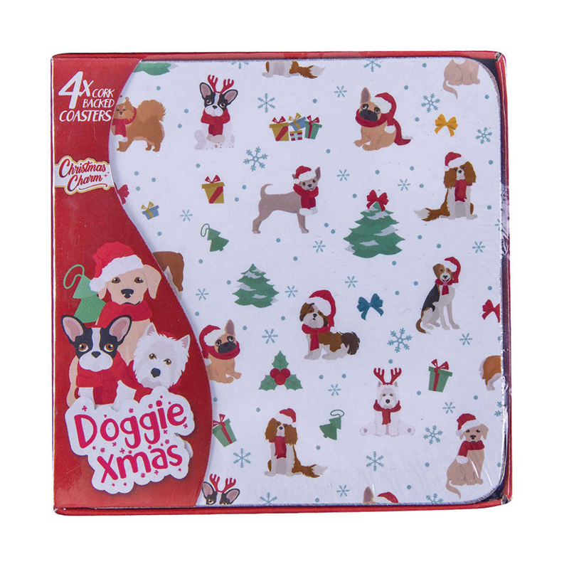 Ronis Christmas Dogs Coaster S4 10x10cm