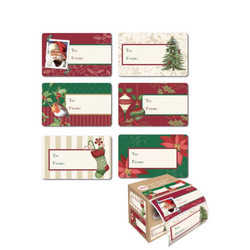 Ronis Christmas Label Gift Roll 150pk 6 Asstd