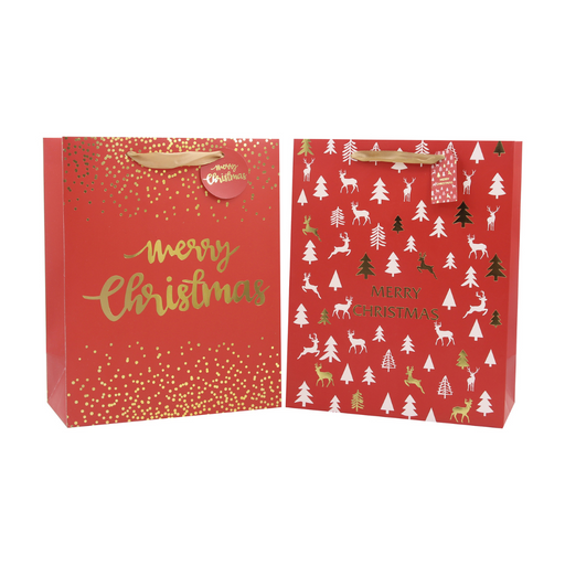 Ronis Christmas Sparkle Gift Bag Large 2pk
