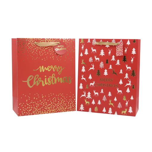 Ronis Christmas Sparkle Gift Bag Small 2pk